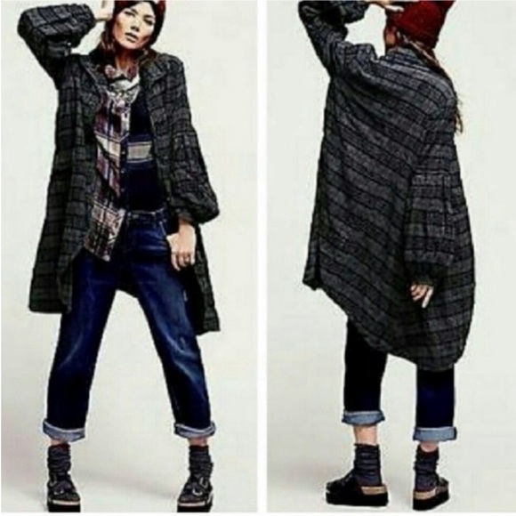 RARE! Free People Plaid Victorian jacket sz xs - Picture 10 of 16